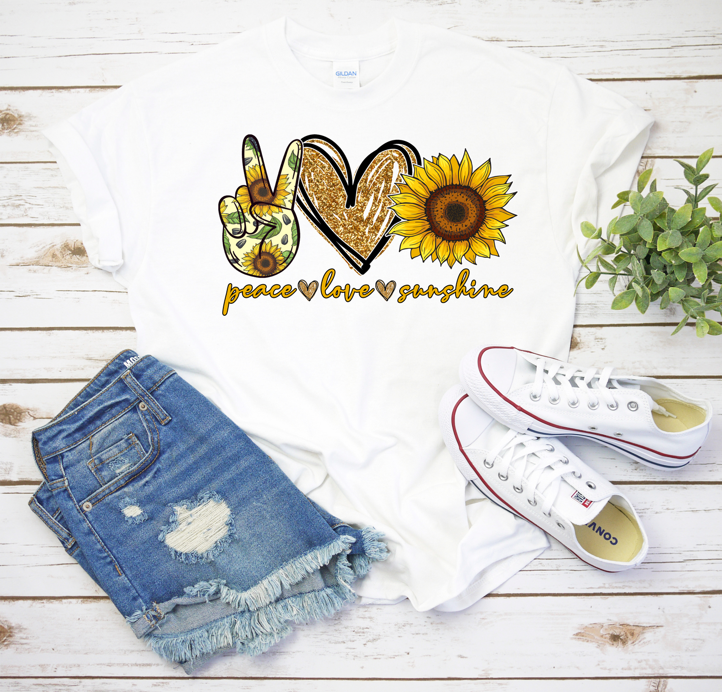 Peace love sunshine sunflower DTF TRANSFERSPRINT TO ORDER