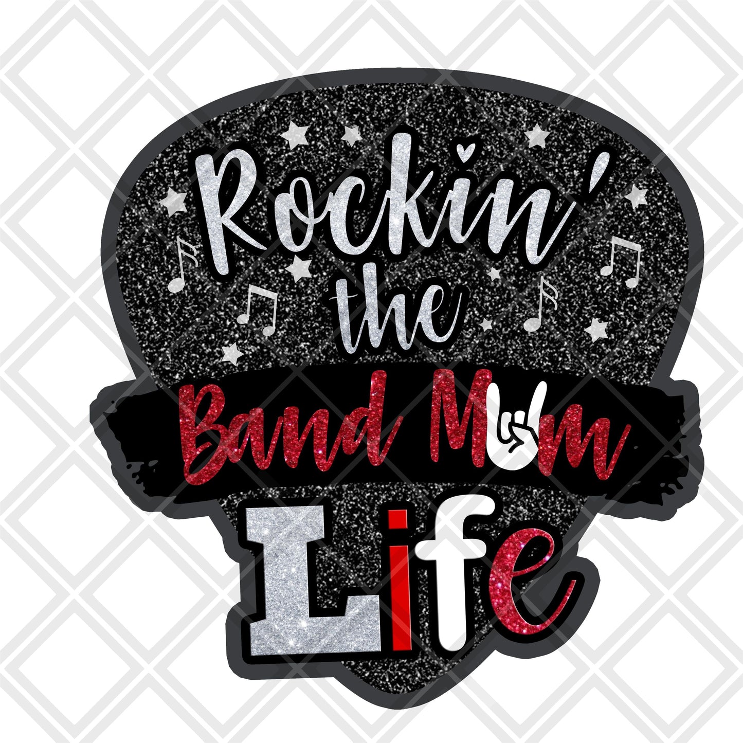 Rockin the band mom life DTF TRANSFERPRINT TO ORDER