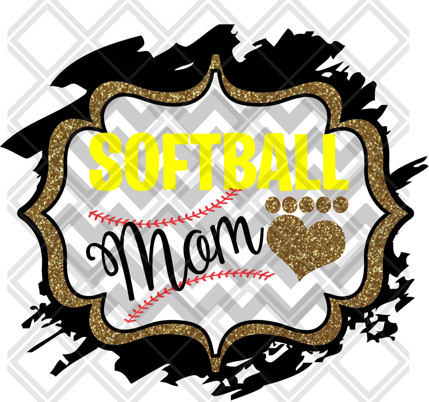 SOFTBALL MOM FRAME GOLD png Digital Download Instand Download