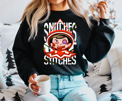 Snitches get stitches elf Christmas  size ADULT .2 DTF TRANSFERPRINT TO ORDER