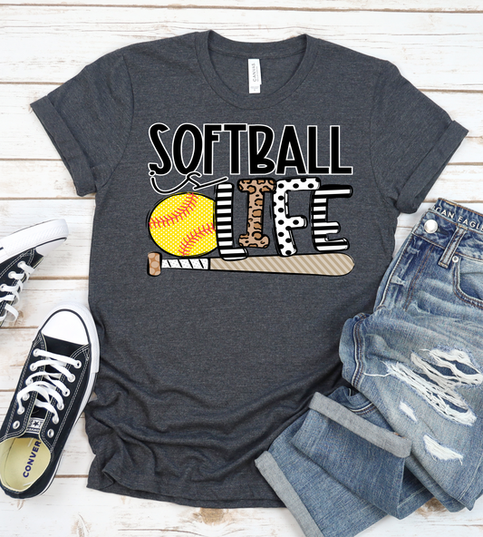 Softball is Life DTF TRANSFERSPRINT TO ORDER