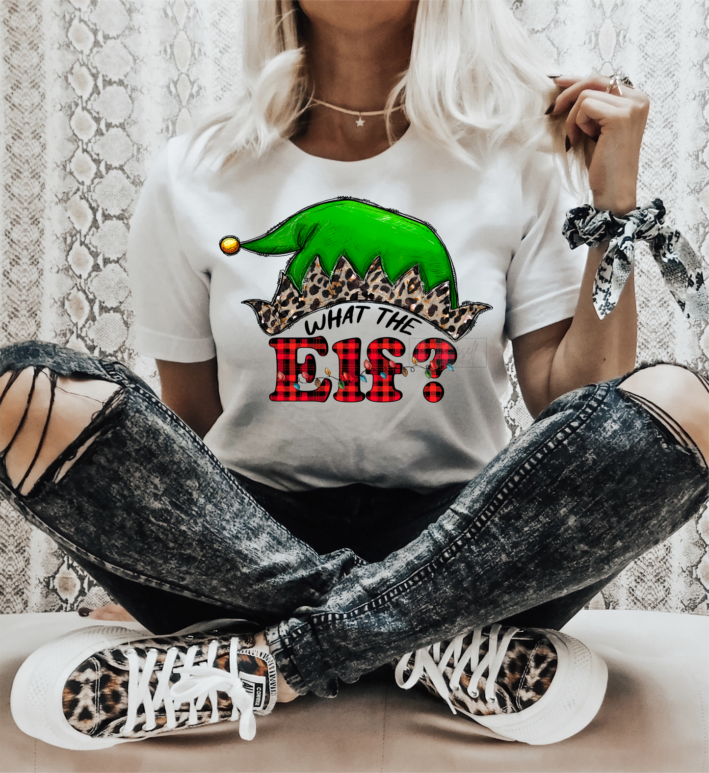 What the ELF? Hat Christmas winter plaid  size ADULT  DTF TRANSFERPRINT TO ORDER