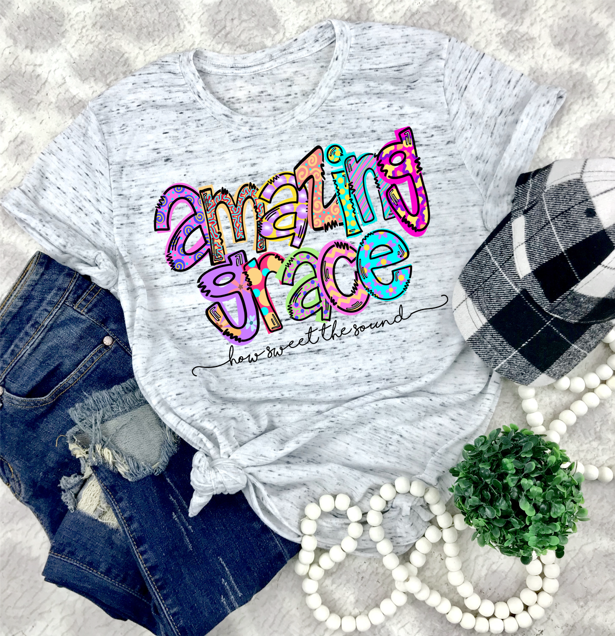 Amazing Grace how sweet the sound  adult size  DTF TRANSFERPRINT TO ORDER