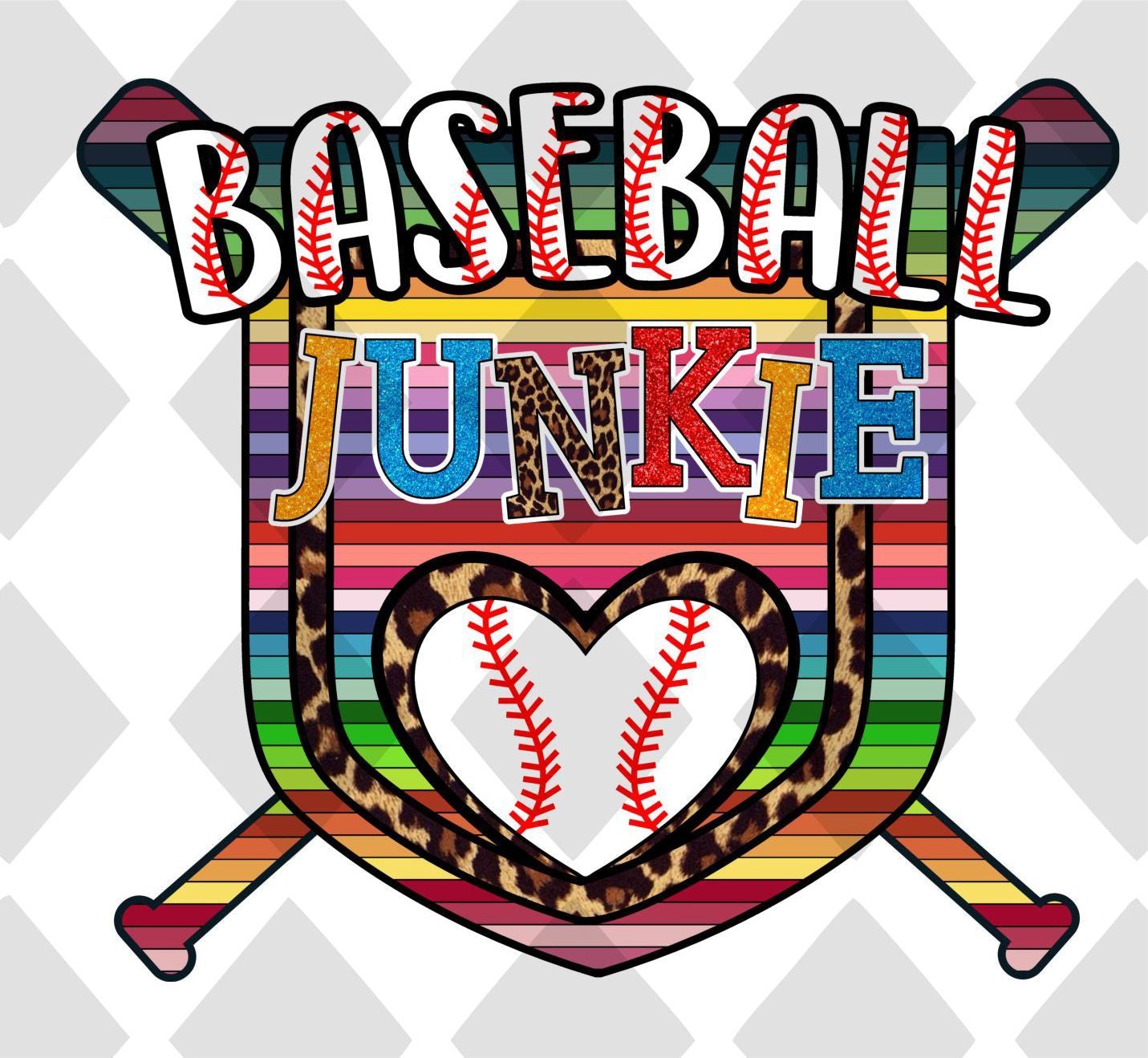 Baseball Junkie DTF TRANSFERPRINT TO ORDER