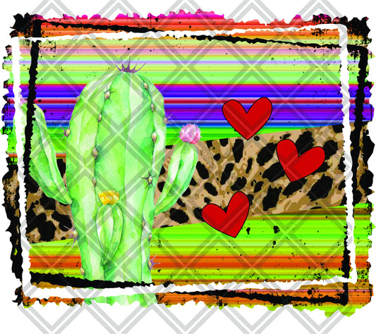 Cactus Hearts Blank Valentine Frame Multi 2 DTF TRANSFERPRINT TO ORDER