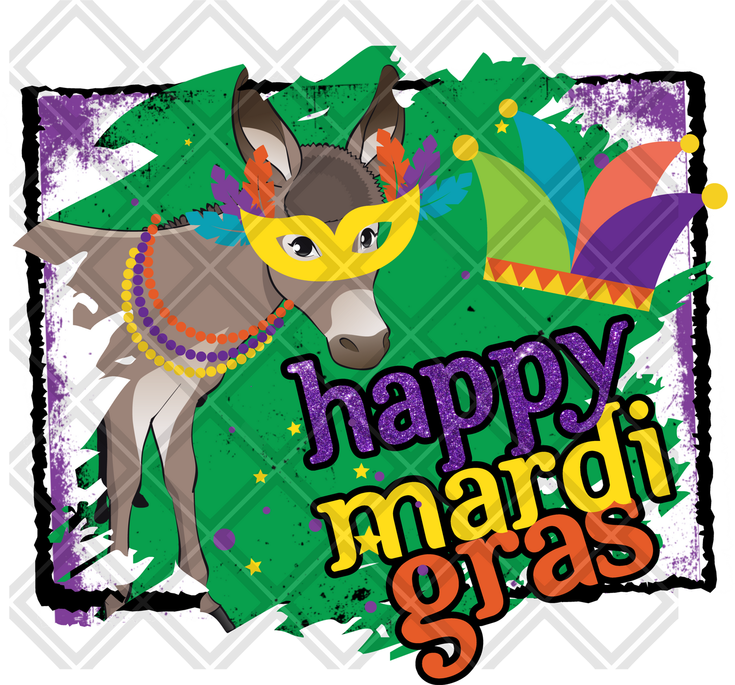 happy mardi gras donkey Digital Download Instand Download