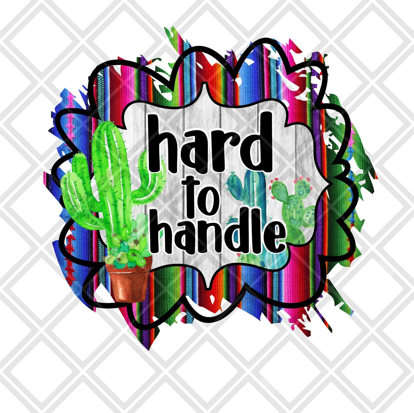Hard to handle cactus frame png Digital Download Instand Download