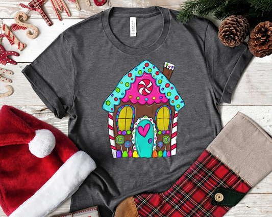 Gingerbread house Christmas DTF TRANSFERPRINT TO ORDER