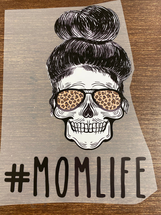 #momlife mom life leopard skull sunglasses DTF TRANSFERSPRINT TO ORDER