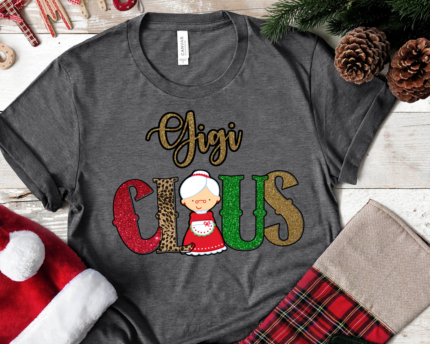 Gigi claus Christmas DTF TRANSFERPRINT TO ORDER
