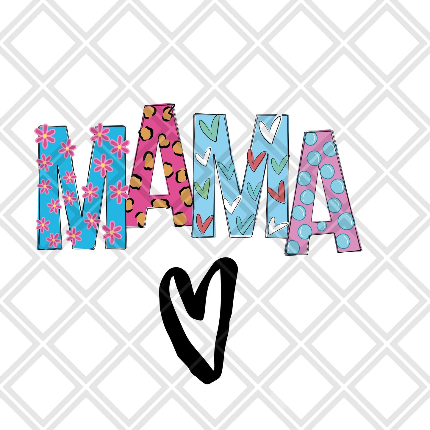 mama heart NO FRAME Digital Download Instand Download